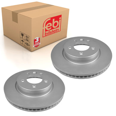 Pair of Front Brake Disc Fits Land Rover Discovery Range III Febi 43844