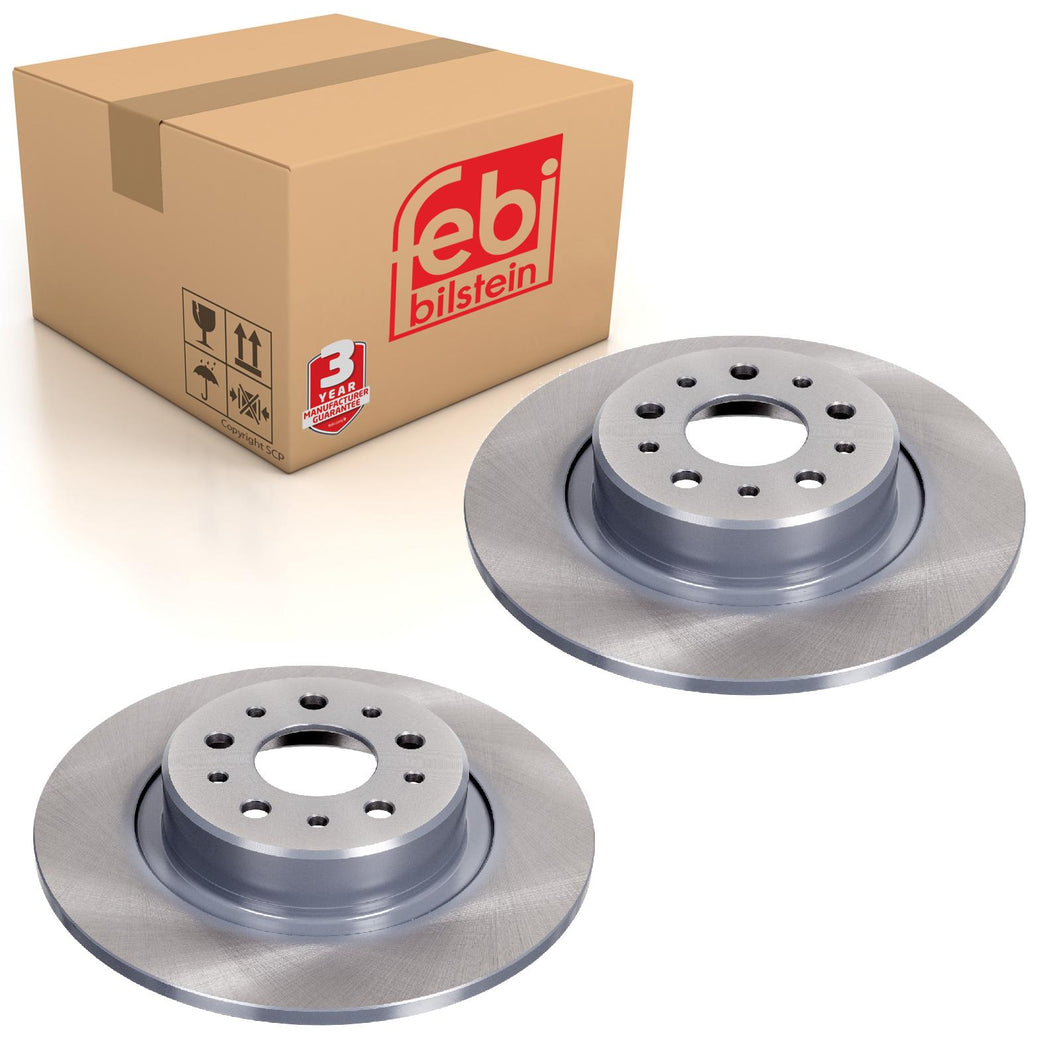 Pair of Rear Brake Disc Fits Alfa Romeo 147 156 Sportwagon GT Febi 43850