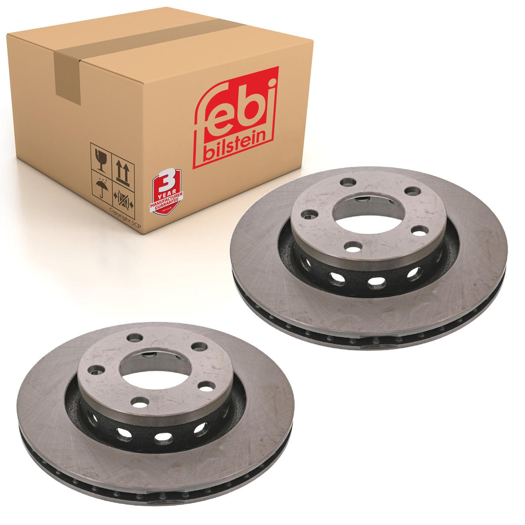Pair of Rear Brake Disc Fits Volkswagen Passat 4motion 3B Febi 43869