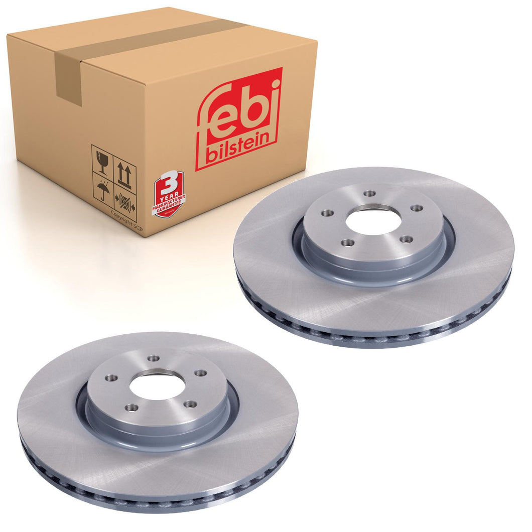 Pair of Front Brake Disc Fits Ford OE 1770767 Febi 43870