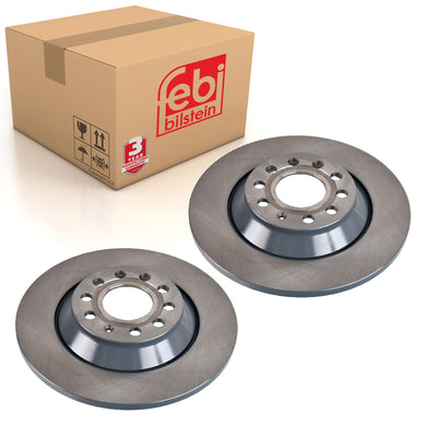 Pair of Brake Disc Fits Audi A6 Allroad quattro OE 4F0615601G Febi 43873