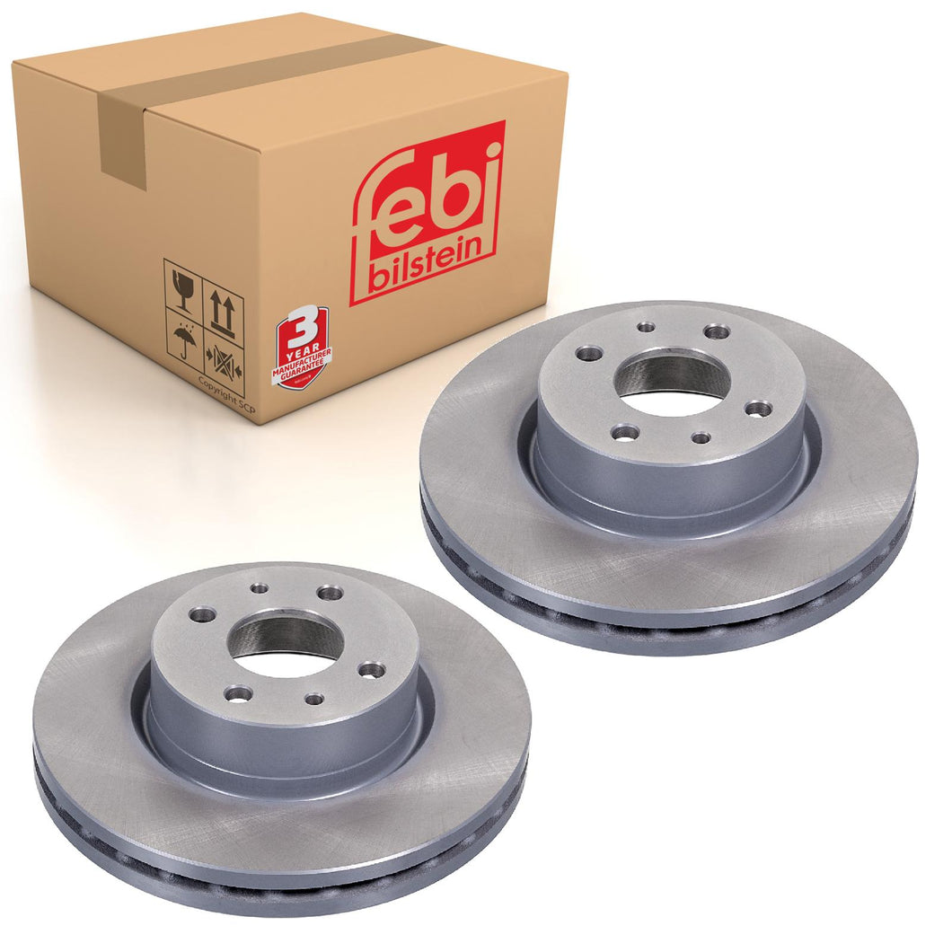 Pair of Front Brake Disc Fits Alfa Romeo 164 OE 71739639 Febi 43879
