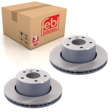 Pair of Front Brake Disc Fits Land Rover Discovery II OE SDB000380 Febi 43881