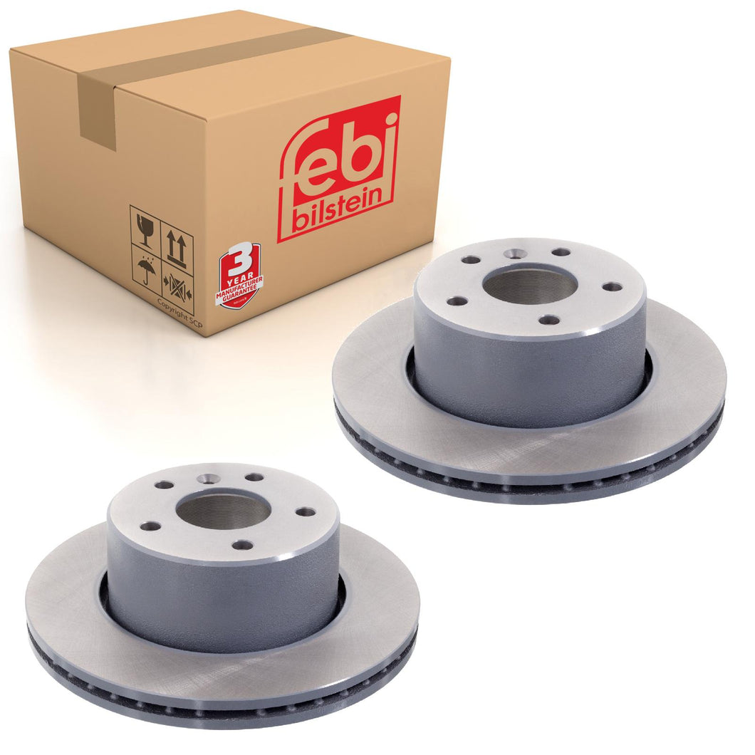 Pair of Front Brake Disc Fits Land Rover Discovery II OE SDB000380 Febi 43881