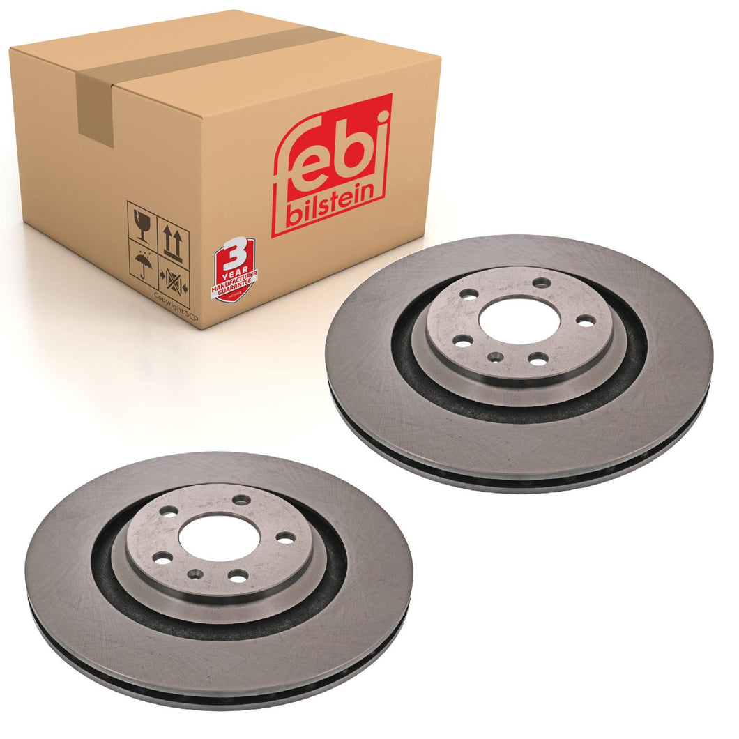 Pair of Rear Brake Disc Fits Audi A6 quattro S6 4F OE 4F0615601B Febi 43909