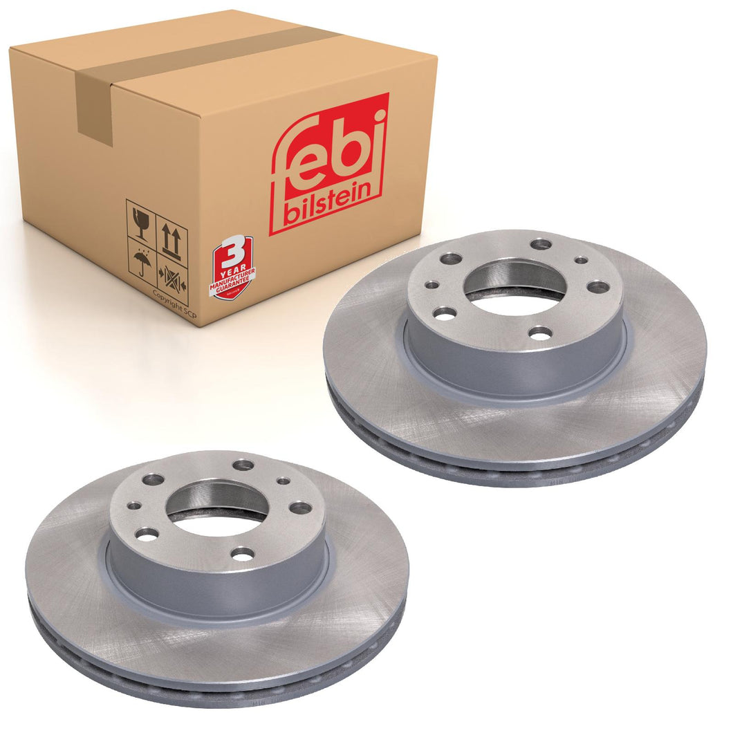 Pair of Front Brake Disc Fits Peugeot Boxer Citroen Jumper Relay II Febi 43933