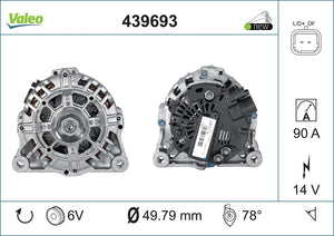 Alternator Fits Citroen C-Elysee C2 C3 C3 Pluriel C4 Peugeot 206 20 Valeo 439693