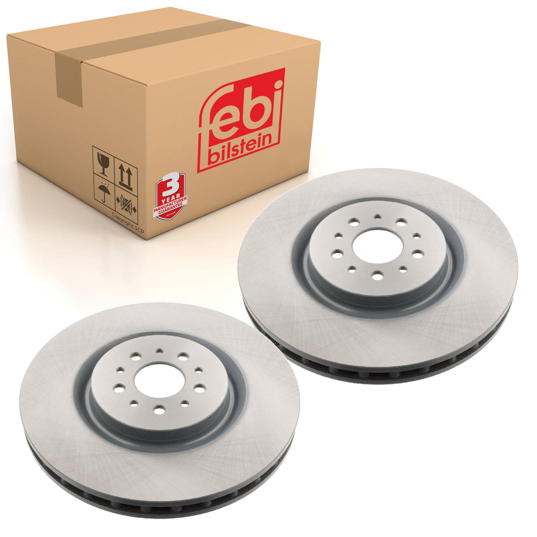 Pair of Front Brake Disc Fits Alfa Romeo 147 156 Sportwagon Q4 GT Febi 43972