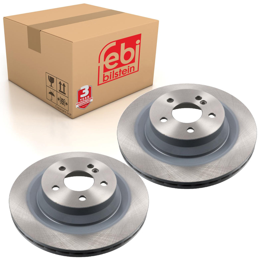 Pair of Rear Brake Disc Fits Mercedes Benz CLS Model 219 218 E-Class Febi 43977