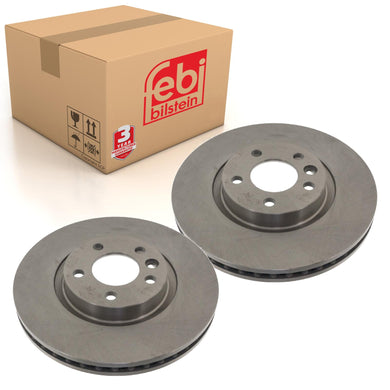 Pair of Front Brake Disc Fits Volkswagen Transporter 4motion 7J Febi 43996