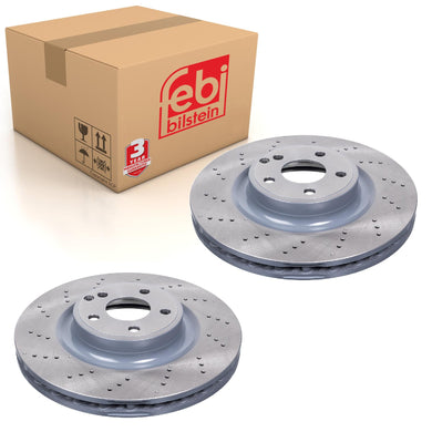 Pair of Front Brake Disc Fits Mercedes Benz E-Class Model 212 SLC 172 Febi 44008