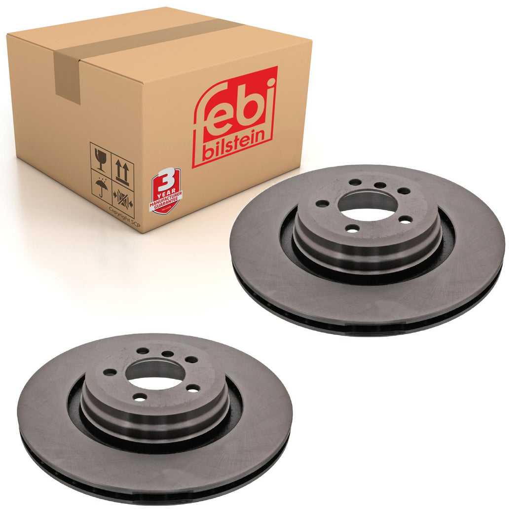 Pair of Rear Brake Disc Fits BMW 7 Series E65 E66 OE 34211166131 Febi 44010