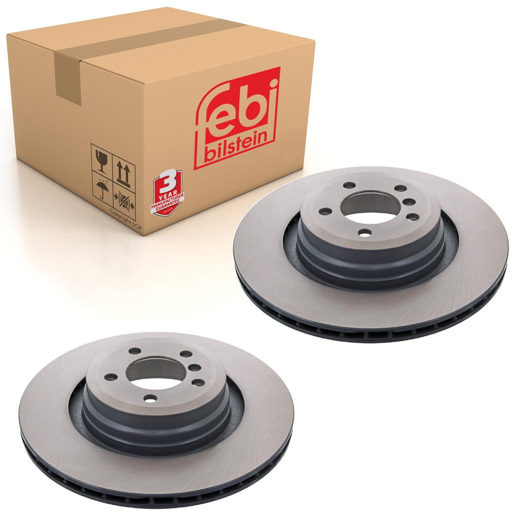Pair of Rear Brake Disc Fits BMW 7 Series E65 E66 OE 34216864048 Febi 44011