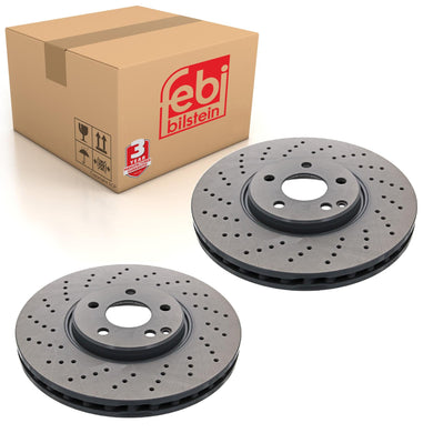 Pair of Front Brake Disc Fits Mercedes Benz E-Class Model 211 S-Class Febi 44012
