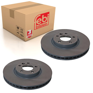 Pair of Front Brake Disc Fits Volkswagen Transporter 4motion SG Febi 44015