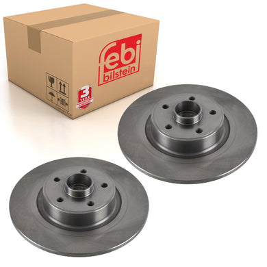 Pair of Brake Disc Inc Wheel Bearing & Abs Sensor Ring Fits Renault E Febi 44018