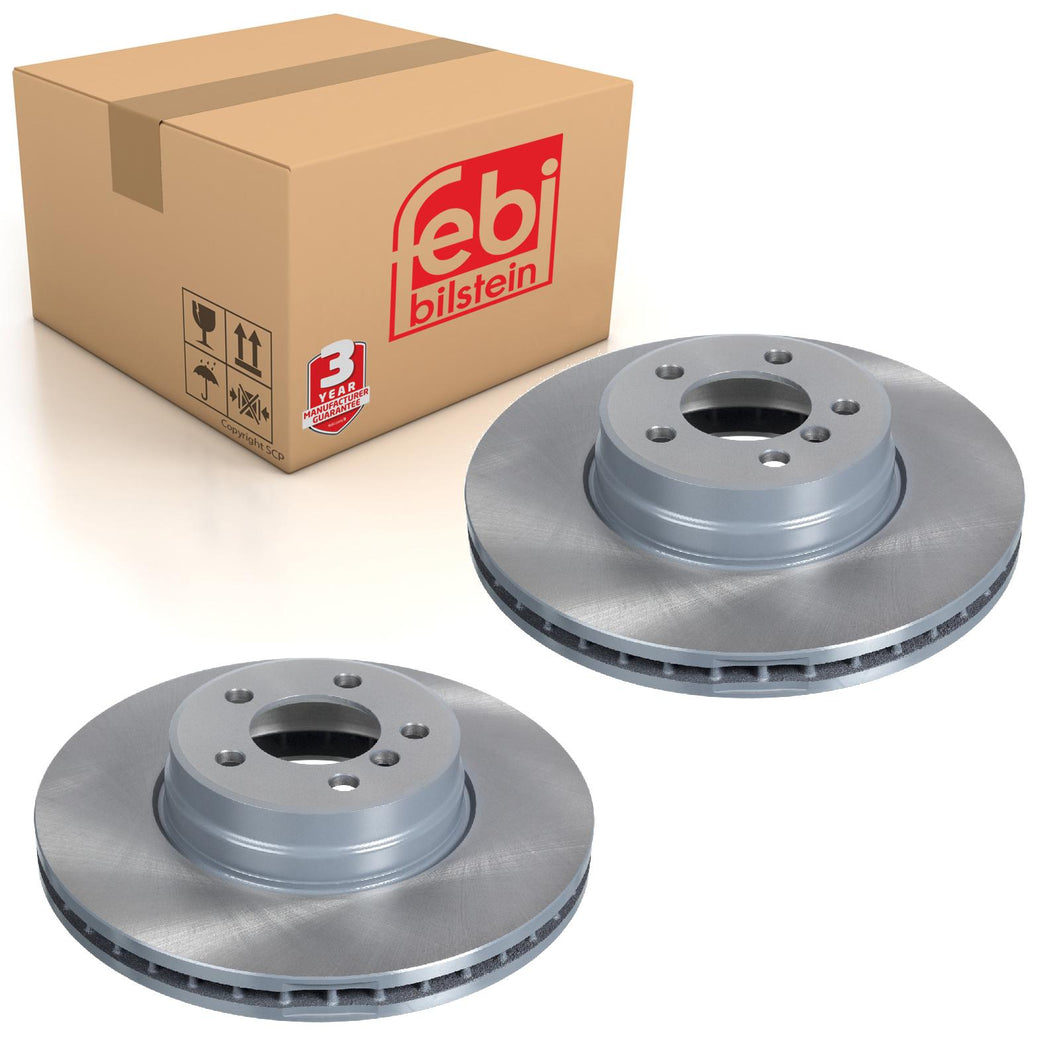 Pair of Front Brake Disc Fits Land Rover Range III OE SDB000201 Febi 44026