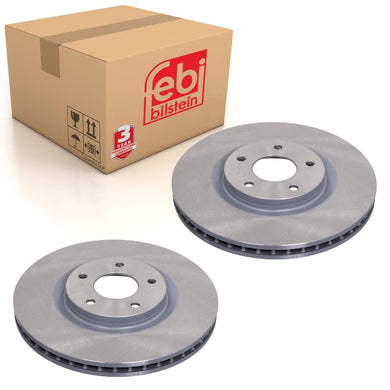 Pair of Front Brake Disc Fits Renault Koleos Nissan Qashqai Febi 44027