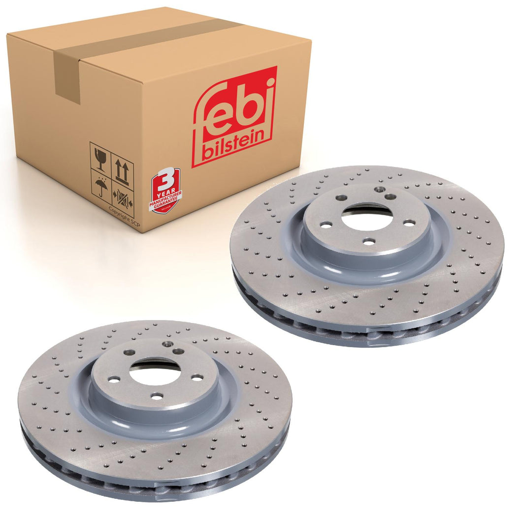 Pair of Front Brake Disc Fits Mercedes Benz CL Model 216 CLS 219 E-Cl Febi 44030
