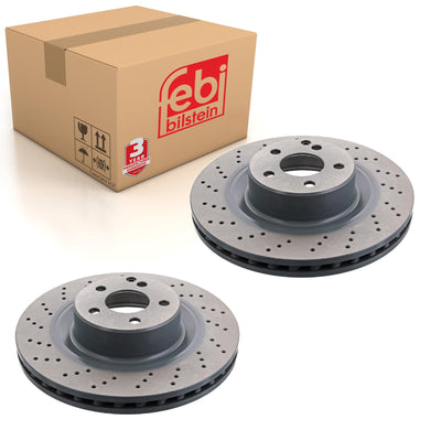 Pair of Front Brake Disc Fits Mercedes Benz CL Model 215 S-Class 220 Febi 44032