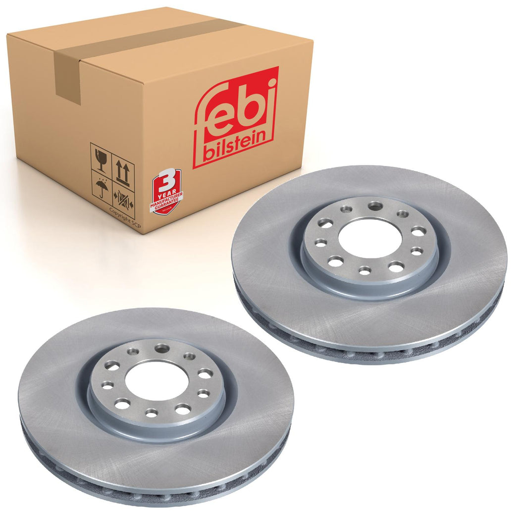 Pair of Front Brake Disc Fits Alfa Romeo 159 Sportwagon Brera Febi 44036