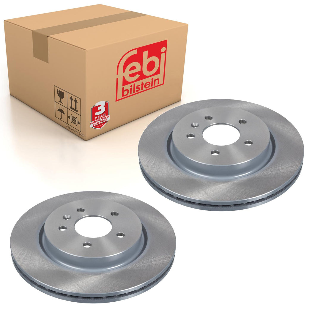 Pair of Rear Brake Disc Fits Vauxhall Zafira C OE 569093 Febi 44047