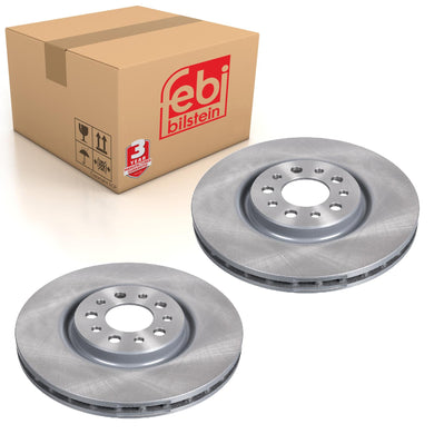 Pair of Front Brake Disc Fits Alfa Romeo 159 Q4 Sportwagon Brera Perm Febi 44052