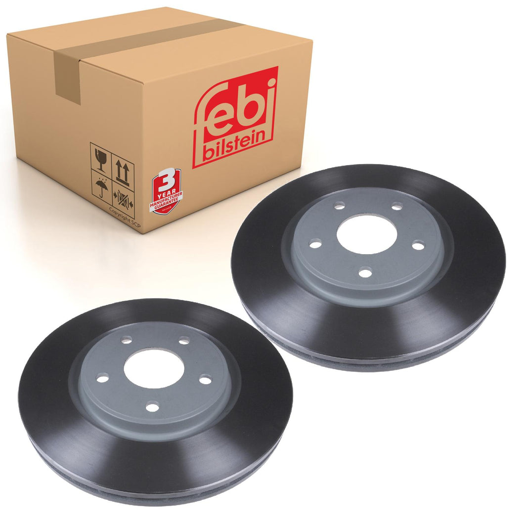 Pair of Front Brake Disc Fits Lancia Voyager FIAT Freemont Chrysler C Febi 44066