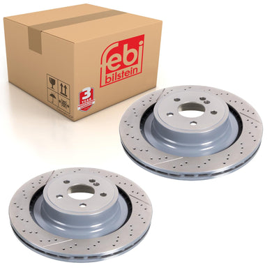 Pair of Rear Brake Disc Fits Mercedes Benz C-Class Model 204 CLS 218 Febi 44084