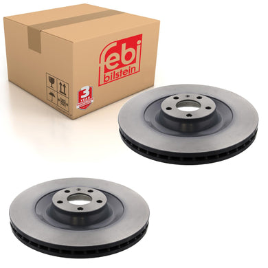 Pair of Front Brake Disc Fits Audi S6 quattro 4F OE 4F0615301J Febi 44103