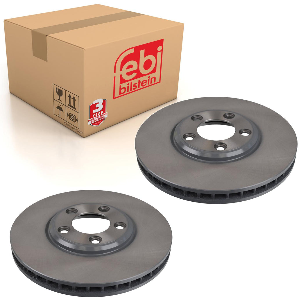 Pair of Front Brake Disc Fits Jaguar OE XR 858130 Febi 44127
