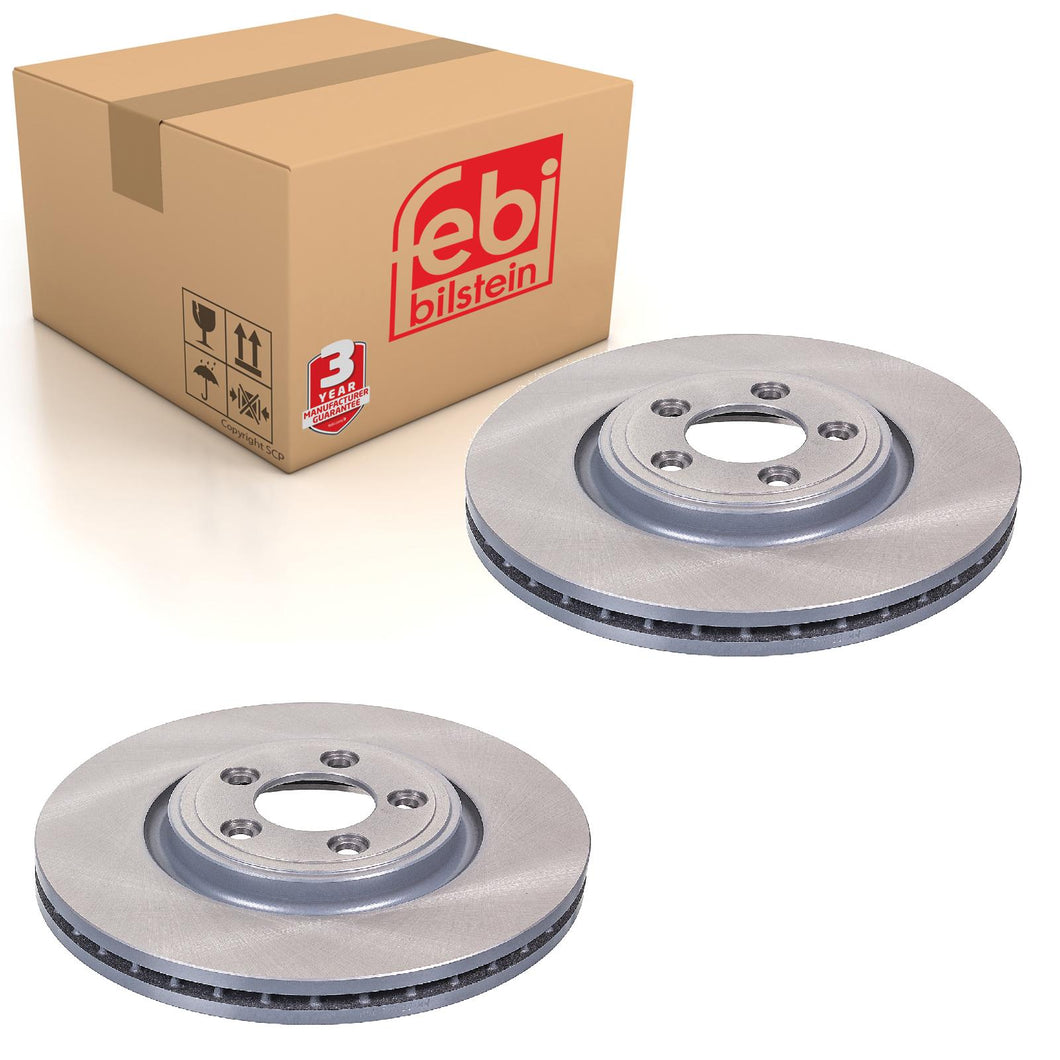 Pair of Front Brake Disc Fits Jaguar XF XK XK8 OE C2C25336 Febi 44136