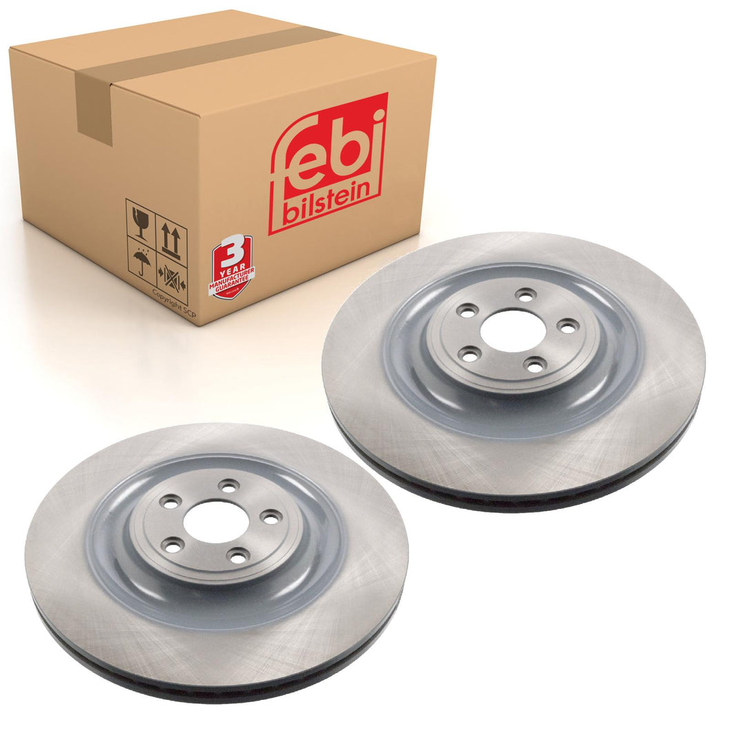 Pair of Rear Brake Disc Fits Jaguar XF XFR XFRS Sportbrake XJ XKR XKR Febi 44137