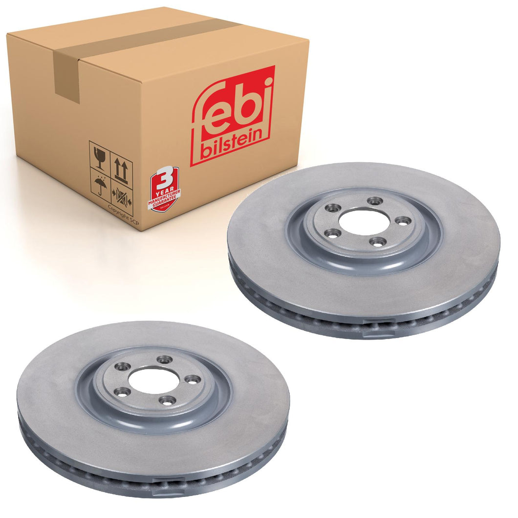 Pair of Front Brake Disc Fits Jaguar XFR XFRS Sportbrake XJ XJR XKR X Febi 44144