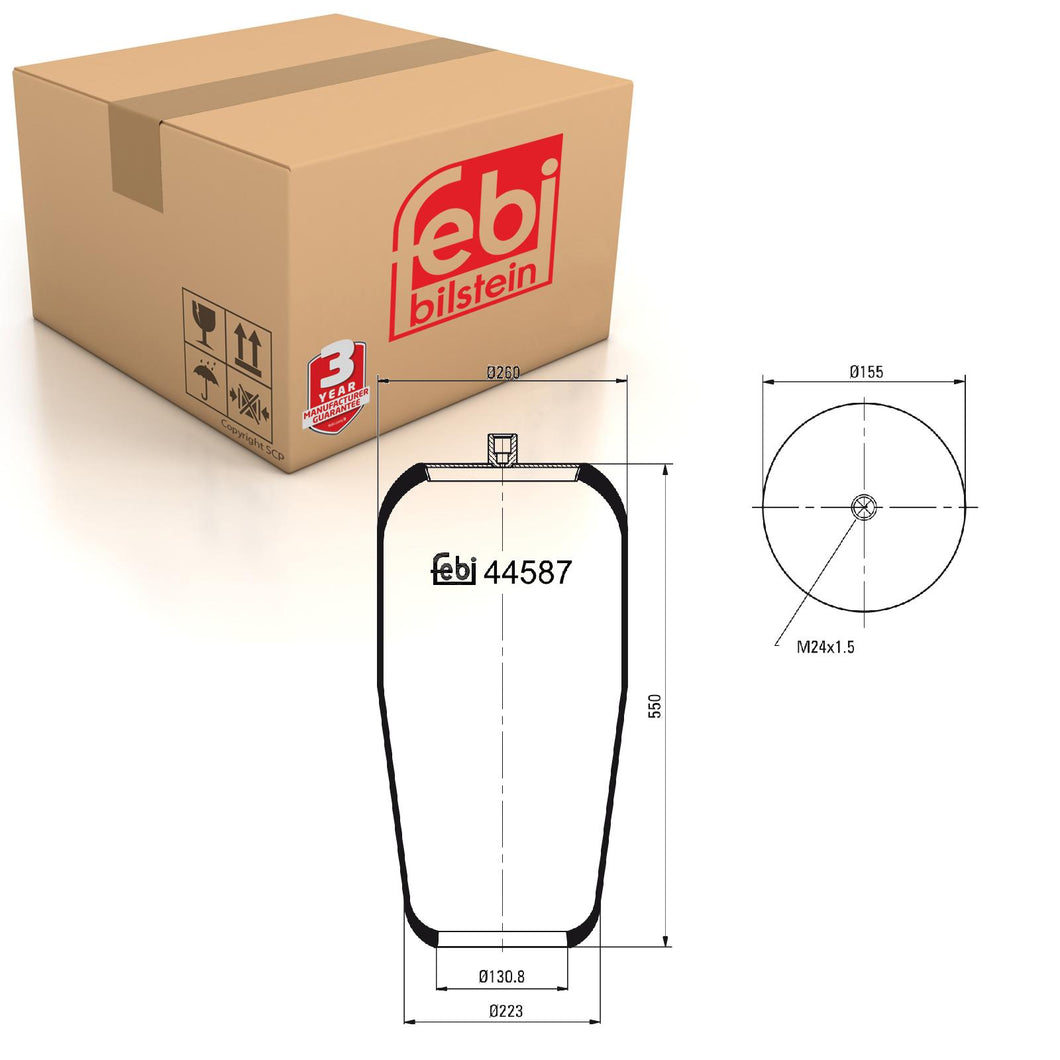 Front Air Spring No Piston Fits Mercedes Benz bitte Abmessungen beach Febi 44587