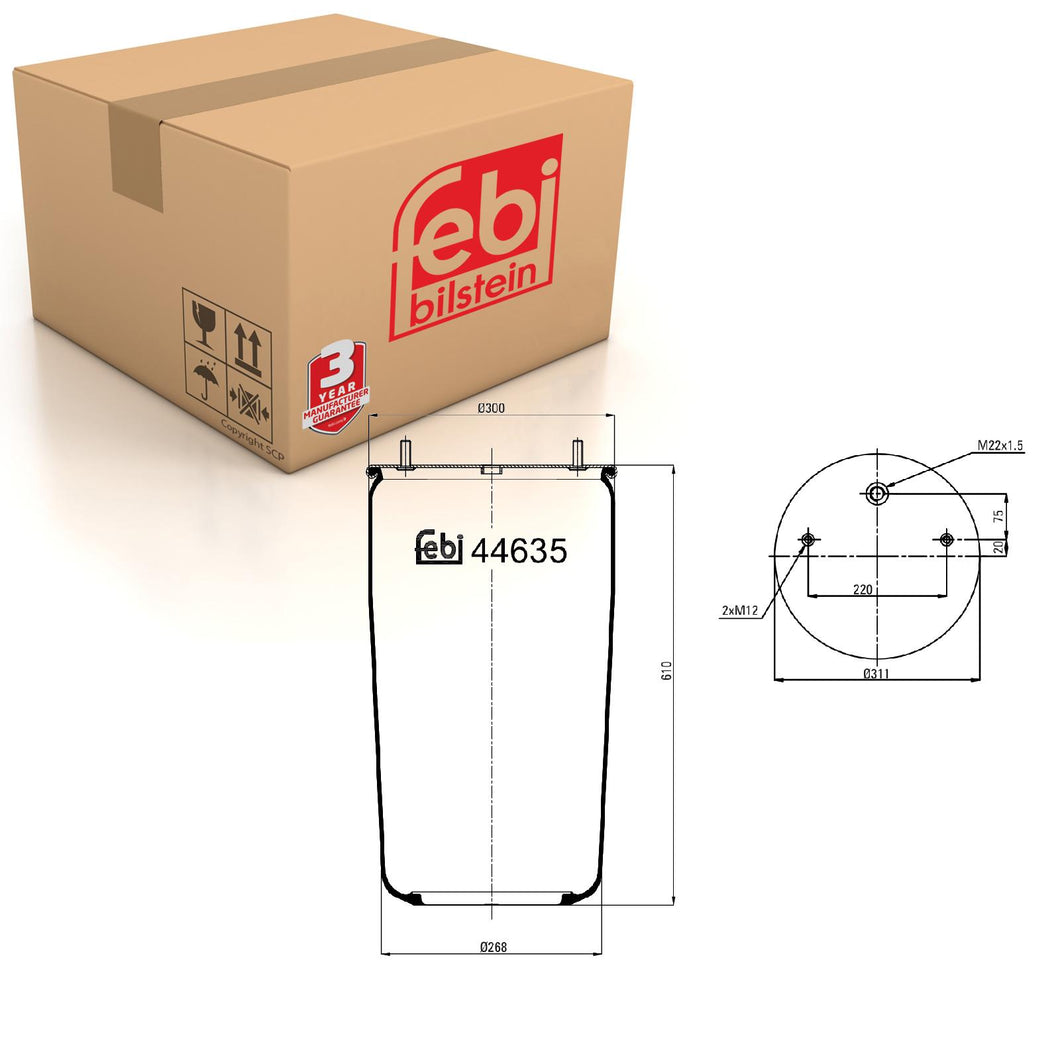 Air Spring No Piston Fits Gigant Achsen OE 00246192 Febi 44635