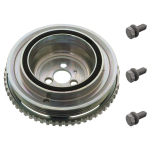 Decoupled Crankshaft Pulley Inc Sensor Ring & Bolt Fits FIAT Palio We Febi 44811