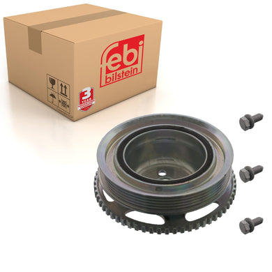 Decoupled Crankshaft Pulley Inc Sensor Ring & Bolts Fits Lancia Ypsil Febi 44815