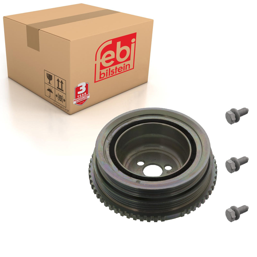 Decoupled Crankshaft Pulley Inc Sensor Ring & Bolts Fits Vauxhall Com Febi 44817