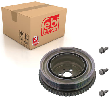 Decoupled Crankshaft Pulley Inc Sensor Ring & Bolts Fits Lancia Ypsil Febi 44819
