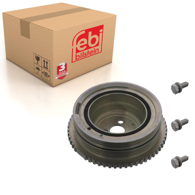 Decoupled Crankshaft Pulley Inc Sensor Ring & Bolts Fits FIAT Doblo P Febi 44820