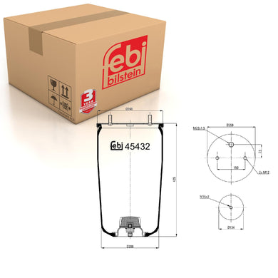 Air Spring No Piston Fits Bergische Achsen OE 542942040 Febi 45432