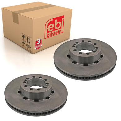 Pair of Front Brake Disc Fits Renault MIDLUMMidlum OE 5010525308 Febi 45581