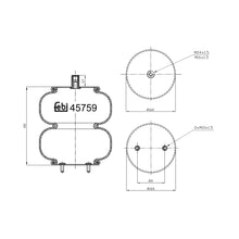 Load image into Gallery viewer, Air Spring Fits Volvo FH G3 G4 FM G4FH 300 340 360 380 400 420 440 46 Febi 45759