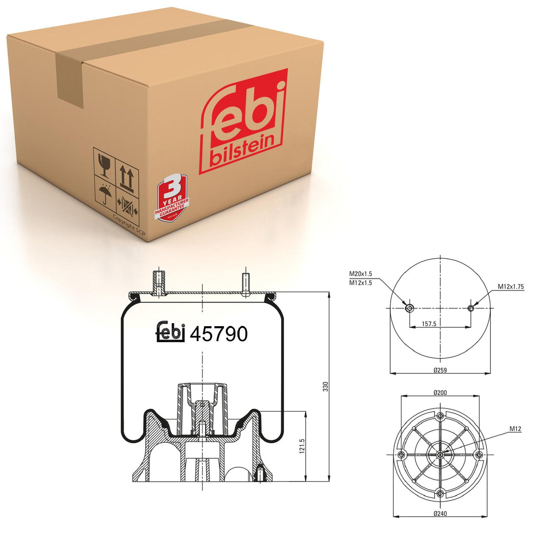 Air Spring Inc Plastic Piston Fits Fruehauf Crane OE M078580 Febi 45790