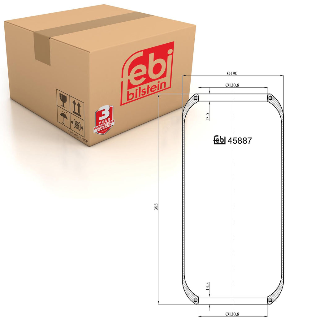 Air Spring No Piston Fits Volvo B10 B BLE L B12 B5 LH G3 LHC TL B7 LD Febi 45887