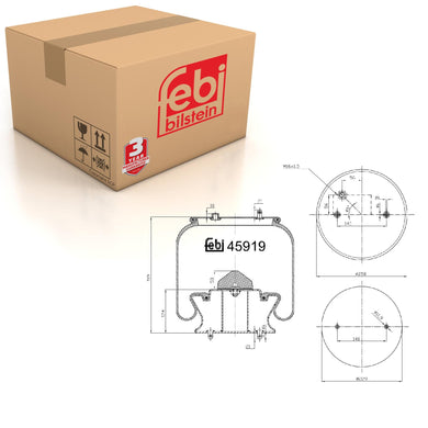 Front Air Spring Inc Steel Piston Fits Scania Serie BusF K N Serie Febi 45919
