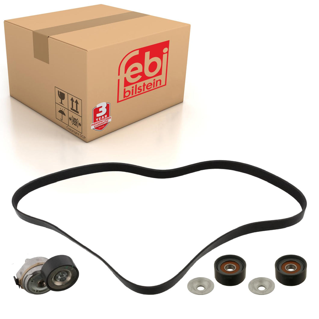 Auxiliary Belt Kit Inc Belt Tensioner & Idler Pulley Fits Neoplan CEN Febi 45969