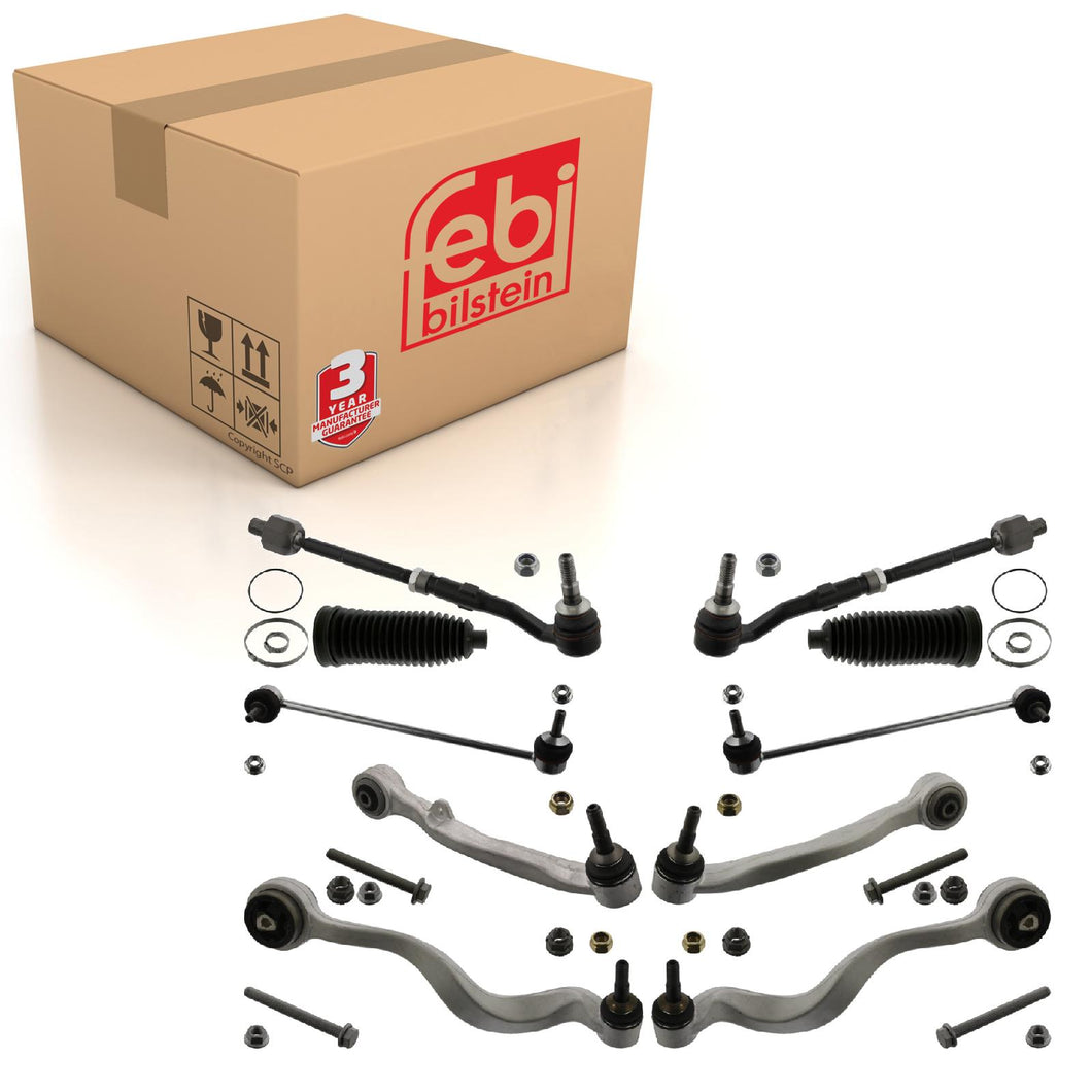 Front Control Arm Kit Inc Stabiliser Links Fits BMW 520 d Touring 520 Febi 46318