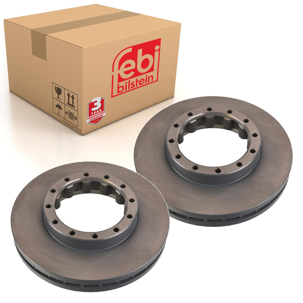 Pair of Rear Brake Disc Fits Mitsubishi FUSO OE MK374048 Febi 47461